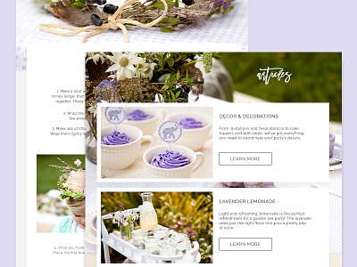 Walk in the Wildflowers Blog Template article design flower interface landing lavender page web