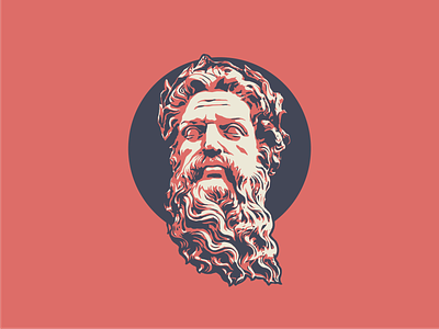 Zeus brand branding design greek icon identity illustration illustrator jupiter sculpture statue tritone vector