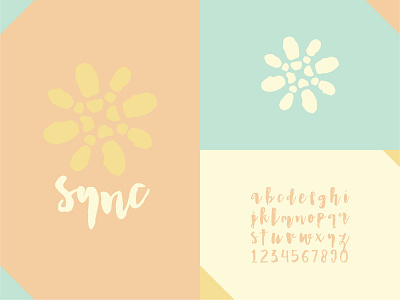 Sync Dance Studio 3 brand branding design feet flower icon identity illustrator logo pastel triad typography vector