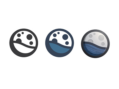 Moon & Tide black blackandwhite brand branding circle crater design icon identity illustrator logo planet sea silhouette space vector water wave white