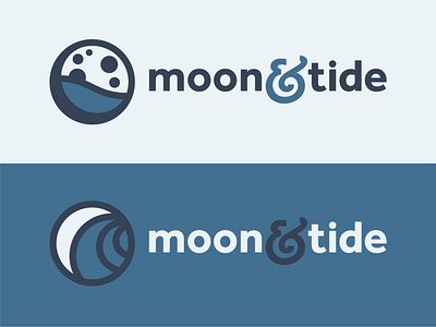 Moon & Tide Text blue brand branding design font graphic icon identity illustrator logo ocean planet sea space text typography water wave