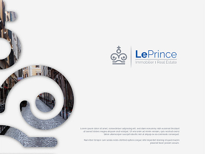 Le Prince Real estate creative crown design elegent logo luxary real estate simple