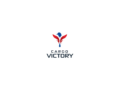 Cargo Victory bird blue cargo design fly logo modern patriotic plane red simple victory