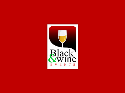 Logo Proposal for Black & Wine Events design event green logo party red simple typography wine yellow