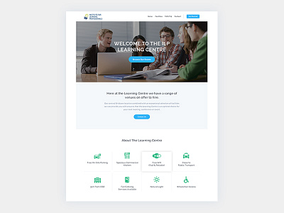 Ilp Landing Page blue call to action contact desig download events icons landing page lead simple table white