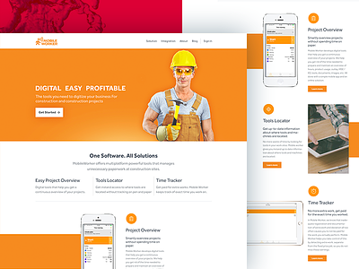 Dribbble about construction contact icons mobile sponsor testimonial ui ux web website yellow