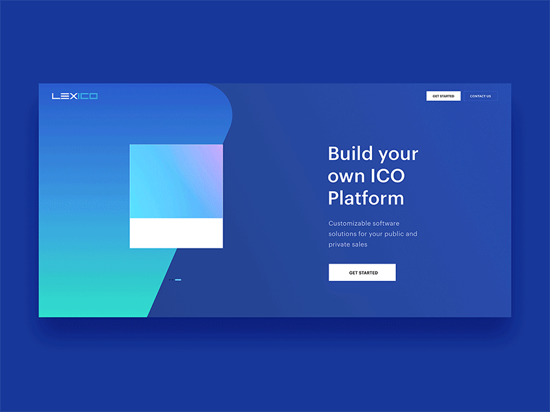 Landing page for Lexico ICO builder