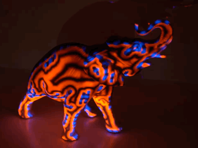 Elephant projection mapping 3d mapping ar illumination light design lumen projected ar projection projection mapping vrar