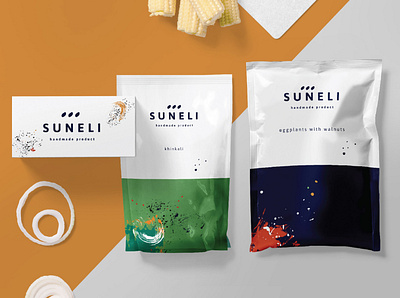 Suneli Handmade Products branding design eggpalnts handmade logo spices walnuts