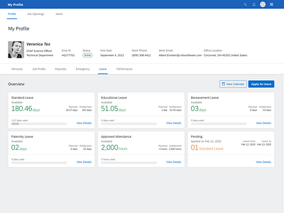 HR Management Profile Management - Leaves