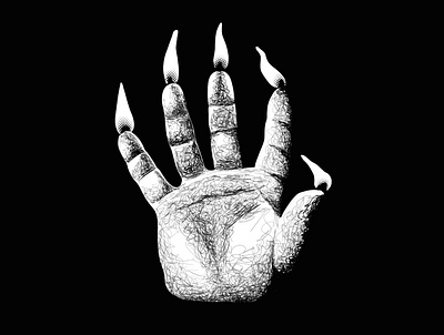 Inktober - Fire band logo design fine art goth illustration inktober logo procreate punk scumbling sketch sketchy