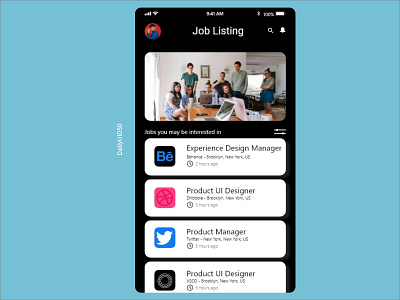 Job Listing daily ui dailyui dailyui050 dailyuichallenge job listing ui uidesign