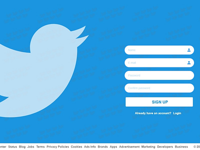 Twitter sign up page ##DailyUI day001 ui ux