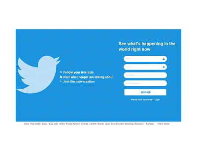 Twitter SignUp Page