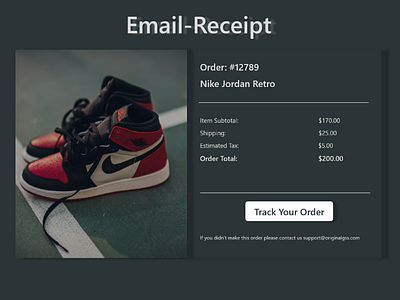 Email Receipt - DailyUi 017 dailyui017 design email ui ux