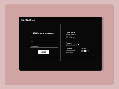 Contact Us - DailyUi028 contact us daily ui dailyui dailyui028 dailyuichallenge design uidesign