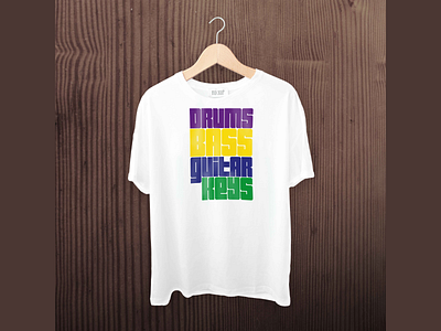 Drum Bass Guitar Keys T-Shirt Design for Musician