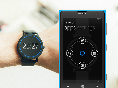 MS Watch mobile app app cortana microsoft mobile phone smartwatch watch wearables windows windowsphone