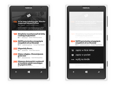 Wykop paper-style mobile app app microsoft mobile phone typography windows windowsphone wykop