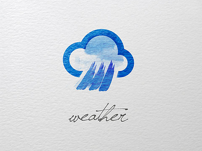 weather app icon mobile paint paiting rain raining watercolor weather