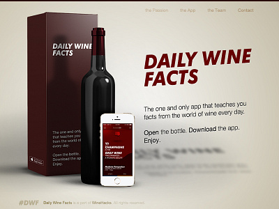 Daily Wine Facts - landing page