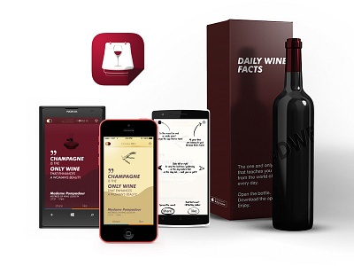 Daily Wine Facts - mobile apps android app icon ios mobile phone windows wine wp8
