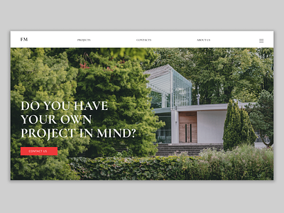 Frame House redesign concept. Main Page