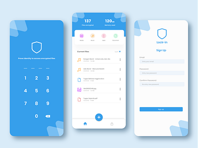 LOCK-IN - Data Encryption Mobile Apps Design app app ui design data encryption design encryption encryption apps flat ui ui design uiux design uiuxdesign ux ux design