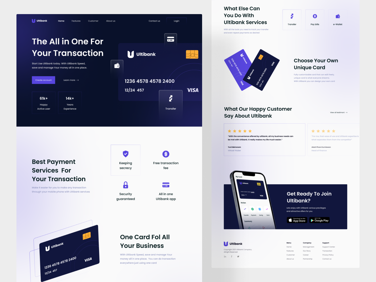 Ultibank - Digital Banking Landing Page by Syahrul Falah for Talkin ...
