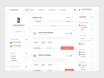 Pedamelan - Job Finder Platform Dashboard