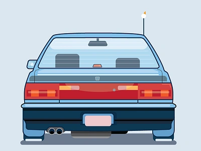 Old school Honda Civic art cars flat design illustration vector