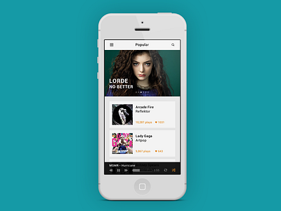Music UI app iphone lorde music music app music player ui