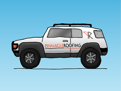 PinnacleRoofing car car hand drawn illustration toyota