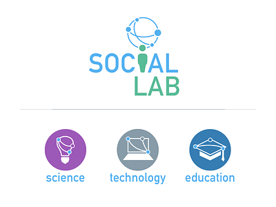 Social Lab visual style education icons logo science technology visual identity
