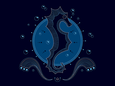 Seahorse line illustration