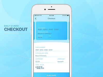 DailyUI #002 - Checkuot 002 blue challenge checkout creditcard dailyui oceanblue