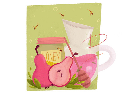Spring Drink animation cook design drink free time home party honey honeybee illustration party pear photoshop procreate spring