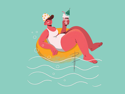 Swimming pool animation character design design free time illustration photoshop procreate summertime swimmingpool vacation