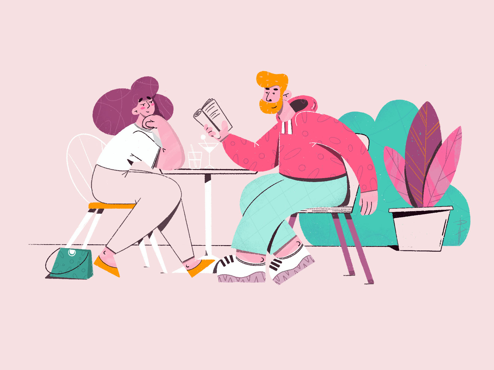 In a cafe by Poltavskaya Nadezda on Dribbble