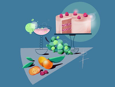 Cake branding free time illustration procreate web
