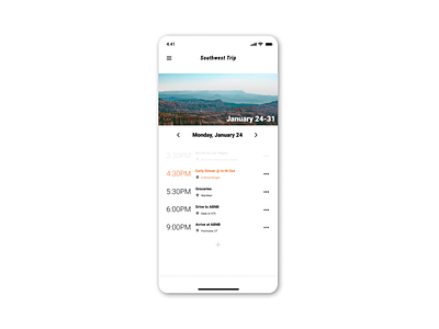 Daily UI 079: Itinerary app design daily ui daily ui 079 itinerary ui user interface ux