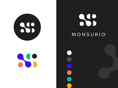 Logotype Monsurio black brand design brand identity branding branding design color colorful geometric geometric design geometriclogo logo logodesign logotype
