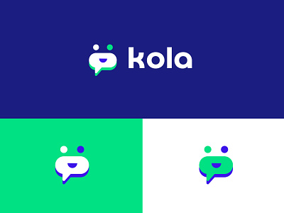 Logo kola blue branding chat chat app chatbot chatlogo colorful green illustration logo logo chat logodesign logotype vector