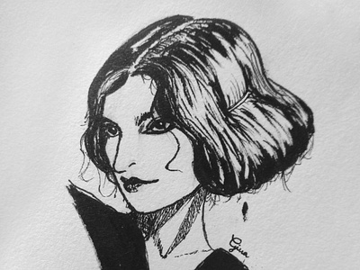 old timy portrait blackandwhite characterdesign comission drawing illustration ink drawing ink illustration lineart micron pen model pinterest portrait portrait illustration sketch vintage design vintage girl vintage style woman woman illustration woman portrait