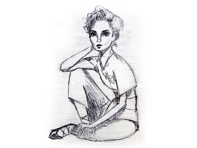 WOMAN PORTRAIT blackandwhite design drawing illustration model paper pencil pilot woman woman illustration