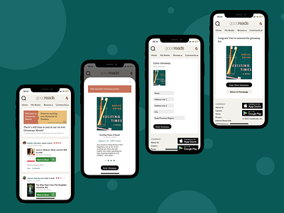 Goodreads Giveaway Mobile Redesign | | Daily UI 001 branding dailyui design figma giveaway mobile redesign ui ux