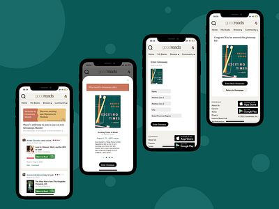 Goodreads Giveaway Mobile Redesign | | Daily UI 001