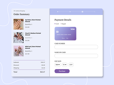 Glamnetic Nails Credit Card Checkout | Daily UI 002 branding dailyui design figma mobile tablet ui ui challenge ui daily ui design ux