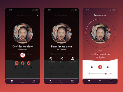 Social Share, Music Player | Daily UI 010