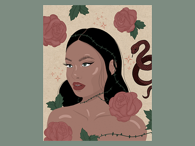 A Rose Among the Thorns | Digital Illustration apple apple pencil digital drawing digital illustration graphic design illustration ipad procreate